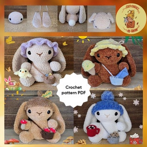 DIGITAL PATTERN: Seasonal bunnies crochet plushie (4-in-1 pattern)