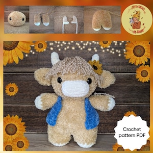 DIGITAL PATTERN: Highland Cow Crochet Plushie
