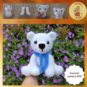 DIGITAL PATTERN: Polar Bear Christmas Crochet Plushie