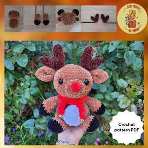 DIGITAL PATTERN: Reindeer Christmas Crochet Plushie