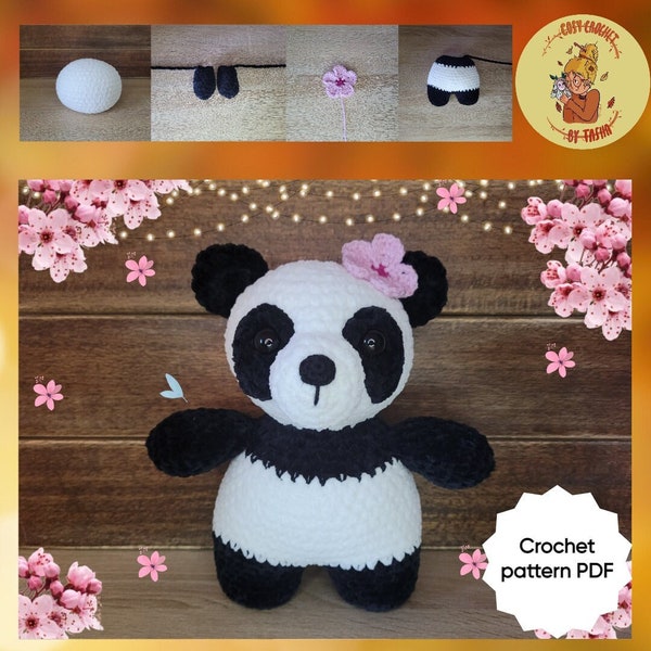 DIGITAL PATTERN: Panda Crochet Plushie