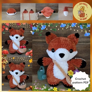 DIGITAL PATTERN: Fox crochet plushie (with additional details)