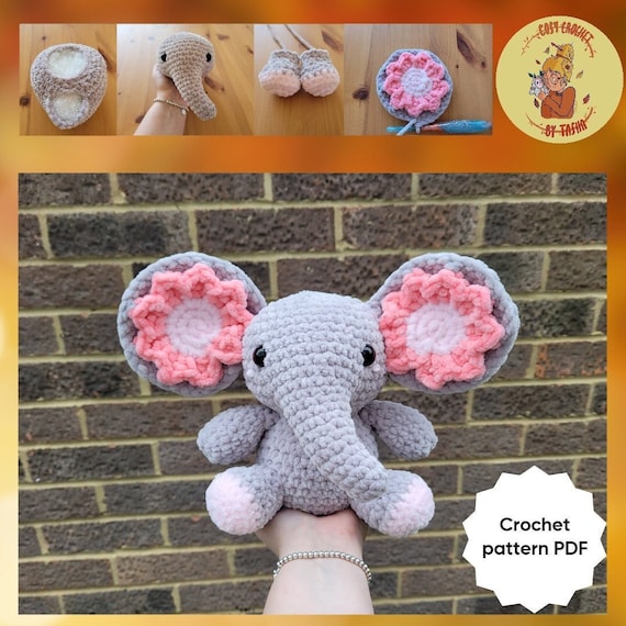 DIGITAL PATTERN: Elephant Crochet Plushie