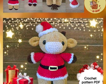DIGITAL PATTERN: Santa Cow Crochet Plushie