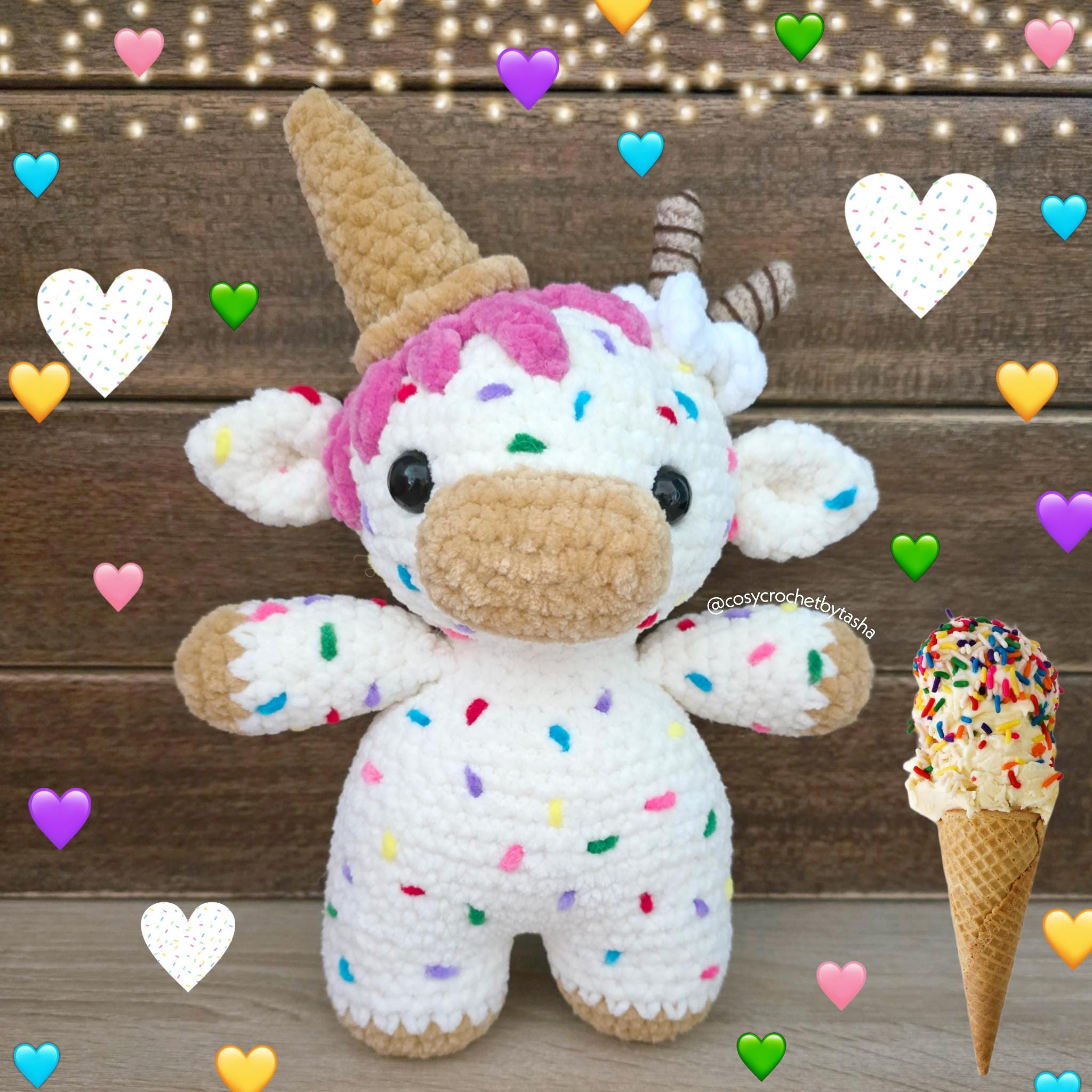 23 Adorable Cow Plush Crochet Patterns for Farmhouse Decor, Gifts, and Cozy Displays 21 Digital Pattern: Ice cream cows crochet plushie (5-in-1