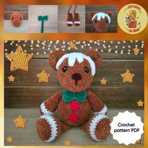 DIGITAL PATTERN: Gingerbread Teddy Crochet Plushie