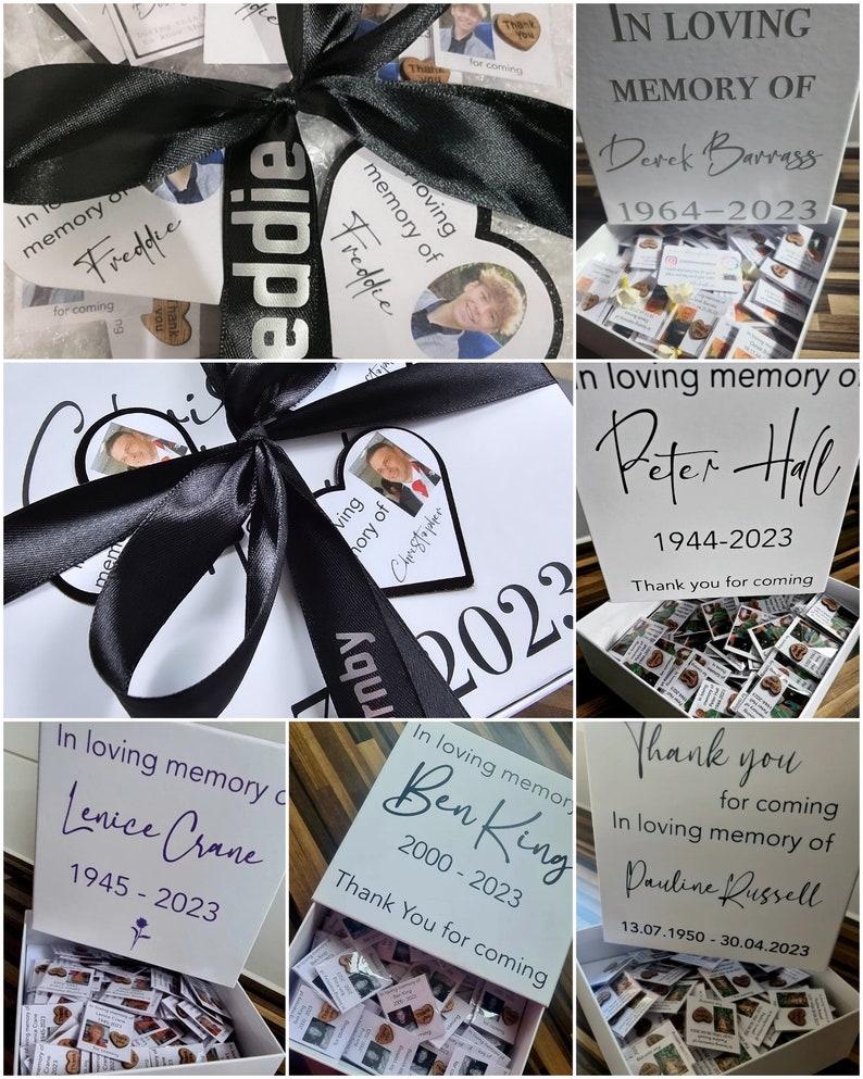 Funeral favor favours use your own picture image bespoke in loving memory from 1 pound each complimentary box included on orders over 100 image 9