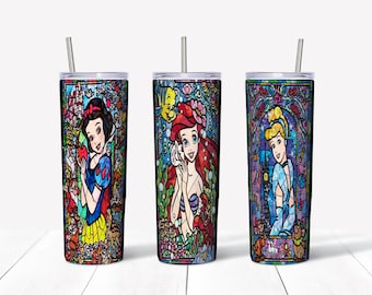Stained Glass Princess 20 oz Skinny Tumbler