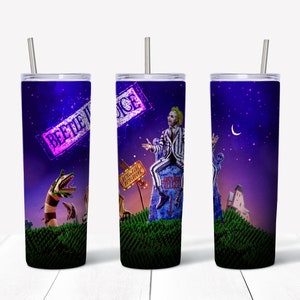 Beetlejuice Halloween 20 oz Skinny Tumbler