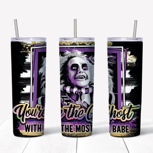 Beetlejuice Halloween 20 oz Skinny Tumbler