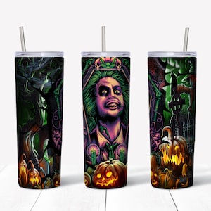 Beetlejuice Halloween 20 oz Skinny Tumbler
