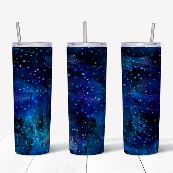 Blue Stars Galaxy Abstract 20 oz Skinny Tumbler