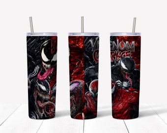 Vaso delgado de 20 oz inspirado en la película Carnage de Venom