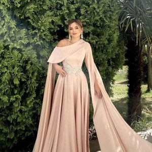 Muslim Evening Dress Eid Dress, Islam Dress,Modern Abaya,Satin Abaya Muslim Wedding Dress,Hijab Gown,Hijab Brautkleid,Modest Muslim Abaya