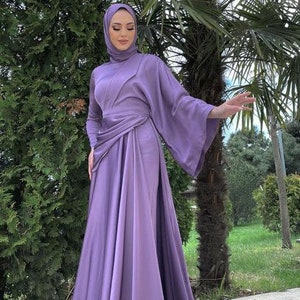 graduation dresses muslim Affordable Modest for Hijabis Shop Elegant Gray Crystal Beaded