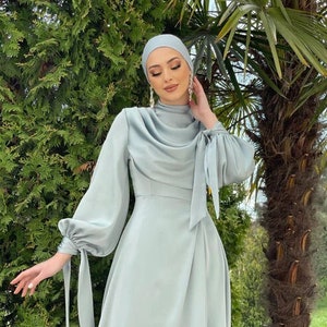 Long dress satin hijab best sale