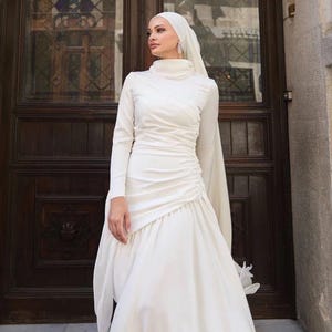 hijab dress for wedding party online shop Hawraa Hijabi Wedding Dress by Brides & Tailor USA