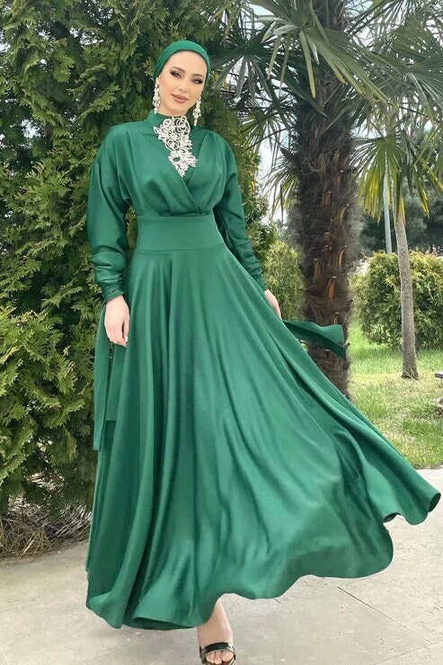 Emerald Green Muslim Wedding Dress - Etsy