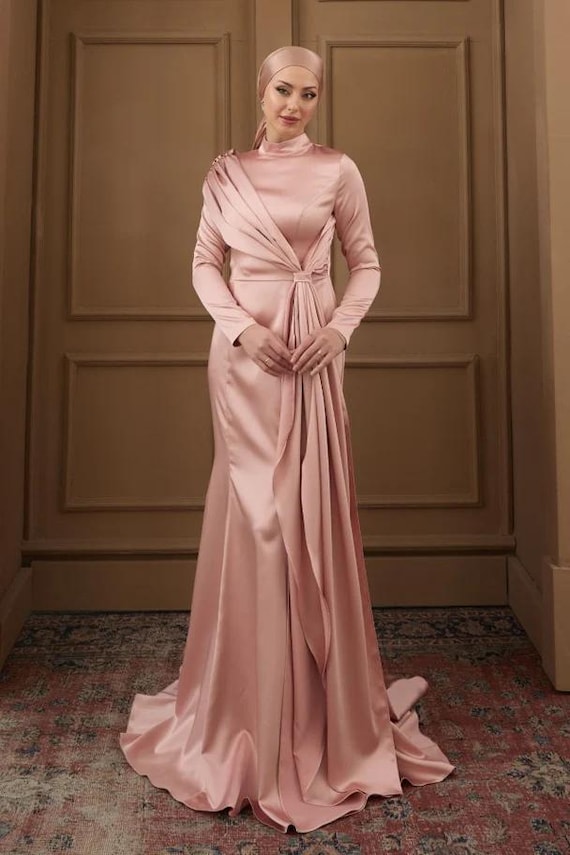 Muslim Evening gown,Bridal Abaya,Hijab Dress,Prom Dress,Evening Dress,Graduation Dress,Long Sleeve Dress,Formal Satin Black And White Dress Muslim Evening gown,Bridal Abaya,Hijab Dress,Prom Dress,Evening Dress,Graduation Dress,Long Sleeve Dress,Formal Satin Black And White Dress
