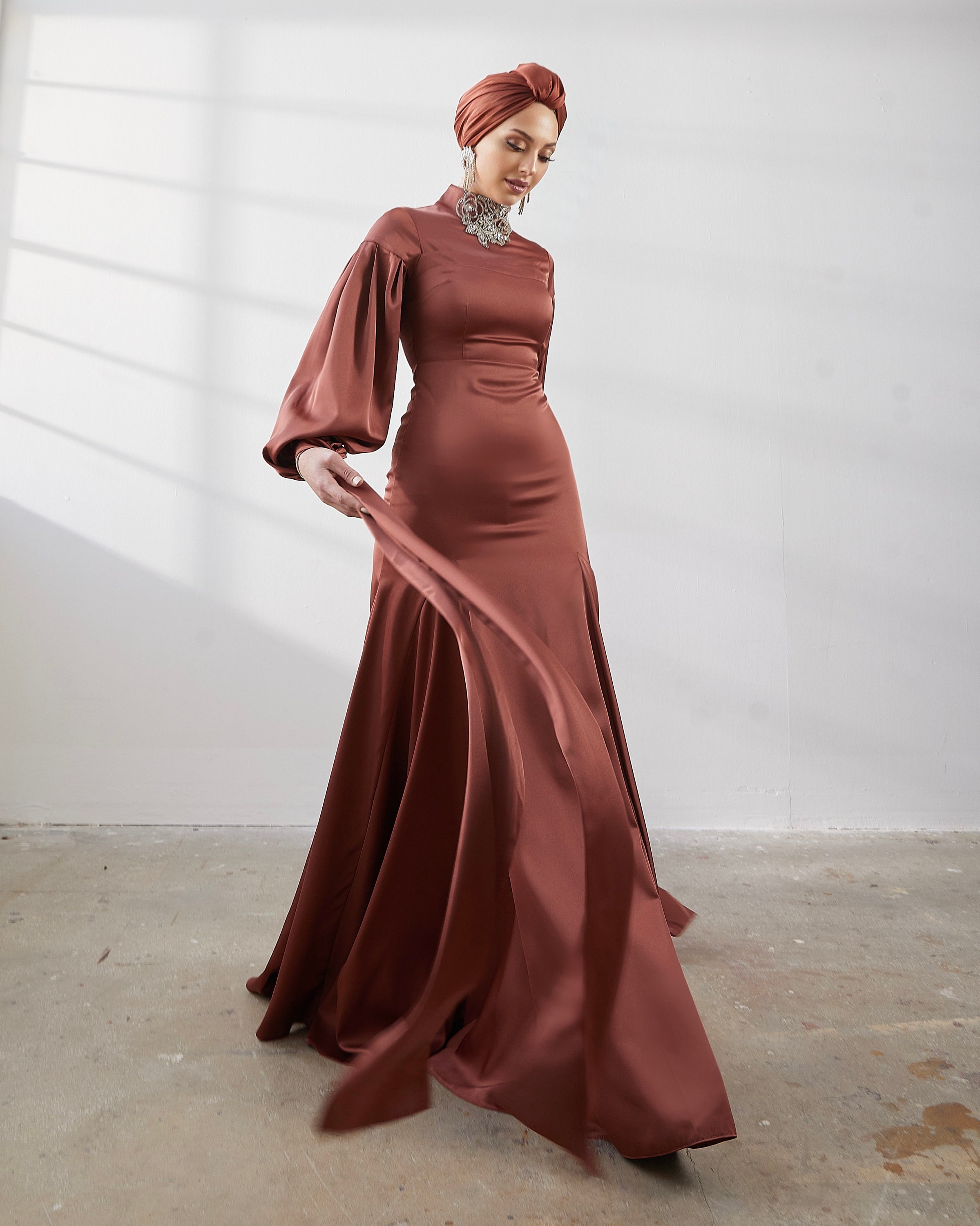 wedding dresses with empire waist Stillluxury Chiffon Lace for Bride Cap Spring Formal Dresses - Color:Spot Purplish Blue collabrestricted