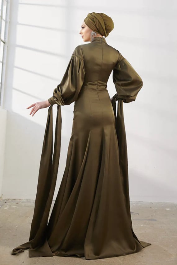 olive green sweater dress long sleeve Midi sweater dress | Dress main image 1