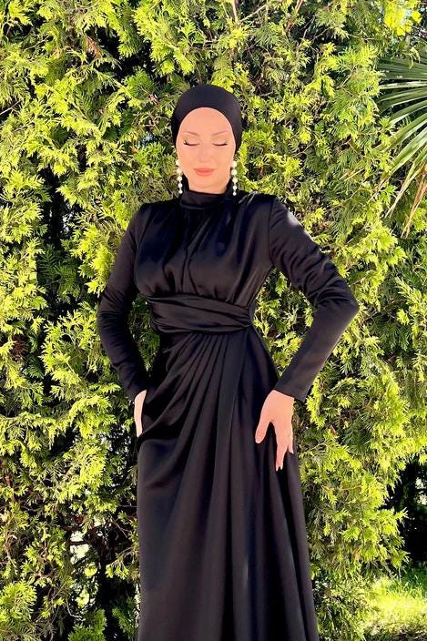 Muslim Wedding Dress,Nikkah Dress, Islamic Dress, Hijab Dress, Satin Abaya Dubai,Prom Dress,Modest Abaya,Evening Gown,Prom Dress