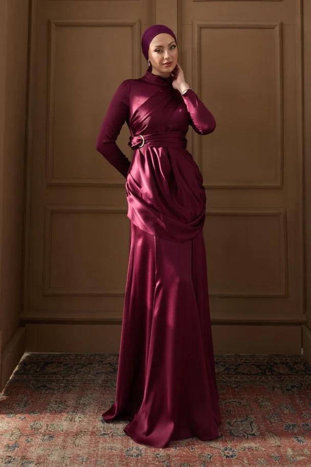 Modest Jewelled Hijab Dress,Islamic Dress,Hijab Dress,Prom Dress,Evening Dress,Abendkleid,Long Sleeve Dress,Galajurk,Maxi Satin Black Abaya
