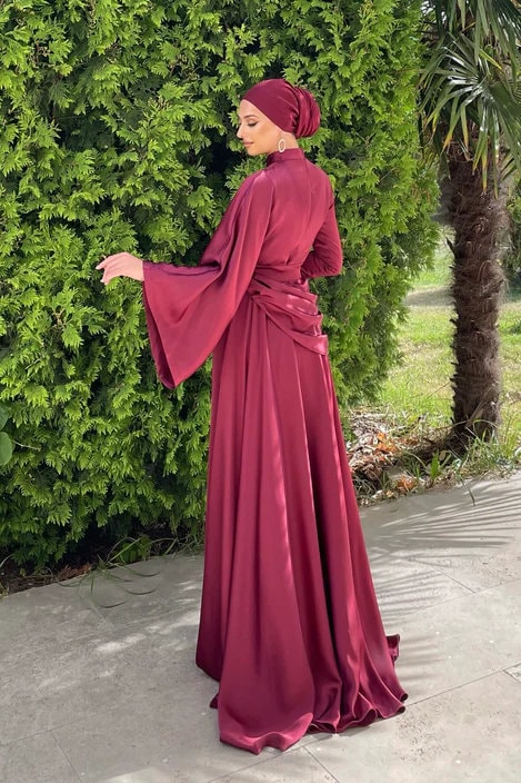graduation dresses muslim Modest Dresses Muslimah Graduation Dress Modest Lilac Dress,muslim Formal Dress,lilac Abaya,satin
