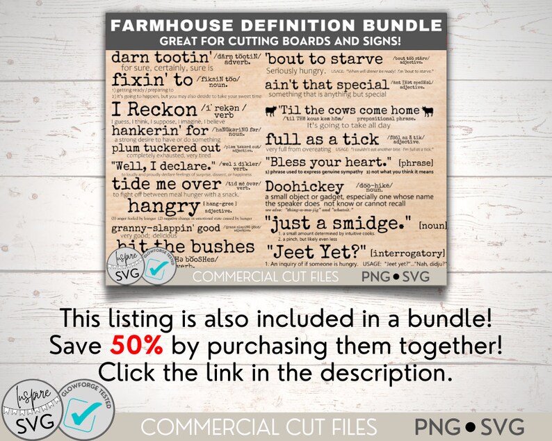 Smidge Definition Farmhouse Sign SVG EPS PNG Dxf Cutting Board Kitchen Sign Cut File Vector File Glowforge Cricut image 6