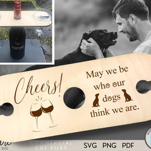 Wine Caddy - SVG - Wine Butler SVG - Dog Lover Gifts - Wine Caddy File - Laser File - Glowforge SVG Files - Digital Download - Wine Carrier