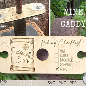 Hiking SVG - Wine Caddy SVG - Wine Butler SVG - Wine Carrier - Svg - Png - Pdf - Laser Cut Files - Laser Files - Glowforge - Summer