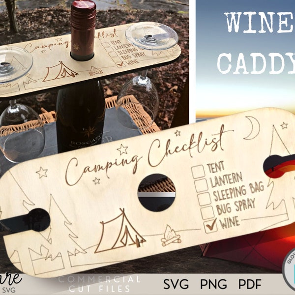 Camping SVG - Wine Caddy SVG - Wine  Butler SVG - Wine Carrier - Svg - Png - Pdf - Laser Cut Files - Laser Files - Glowforge - Summer