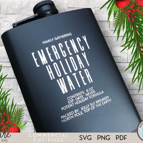 Flask SVG - Alcohol SVG - Files - Funny Christmas SVG - Holiday Svg - Funny - Humorous - Alcohol - Glowforge - Svg - Holiday - Digital File