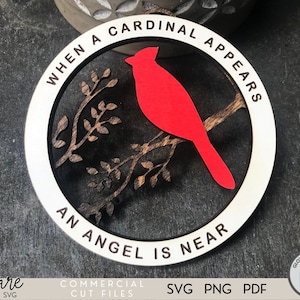 Cardinal Ornament SVG - Christmas Ornament SVG - Laser Cut File - Glowforge File - Laser File - Digital Download - Cricut - Layered Ornament