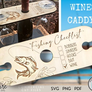 Fishing SVG - Wine Caddy SVG - Wine Butler SVG - Wine Carrier - Svg - Png - Pdf - Laser Cut Files - Laser Files - Glowforge - Summer