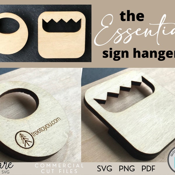 Sign Hanger SVG - Sawtooth Hanger SVG - Sign Hanger Bracket - SVG - Hanger Bracket - Photo Hanger - Laser Cut File - Glowforge Tested