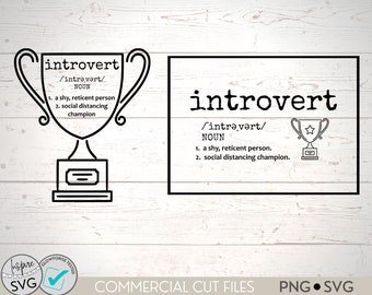 Introvert Definition SVG - File - Digital Download - Vector File - Mug - T Shirt - Graphic - Humorous Graphic - Definition - Glowforge