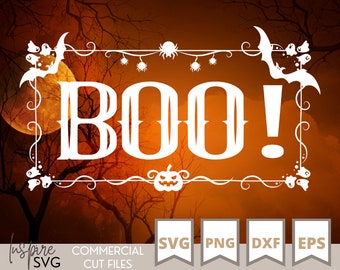 Halloween Graphic - Boo - Sign - Halloween Party - svg - png - dxf - eps - Vector Graphic - Digital Download - Cut File - Glowforge - Cricut