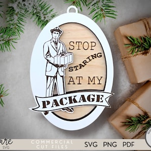 Zakenman Retro Ornament - Kerst Ornament SVG - Grappig Ornament SVG - Postbode - Laser File - Laser Files - Glowforge File - svg