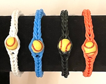 Set of Softball Party  Favor Bracelets