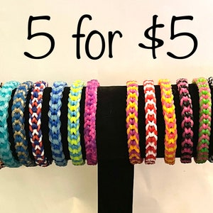 Genuine Rainbow Loom Rubber Band Quadfish Bracelet, Custom-Made w/ Choice  of 42