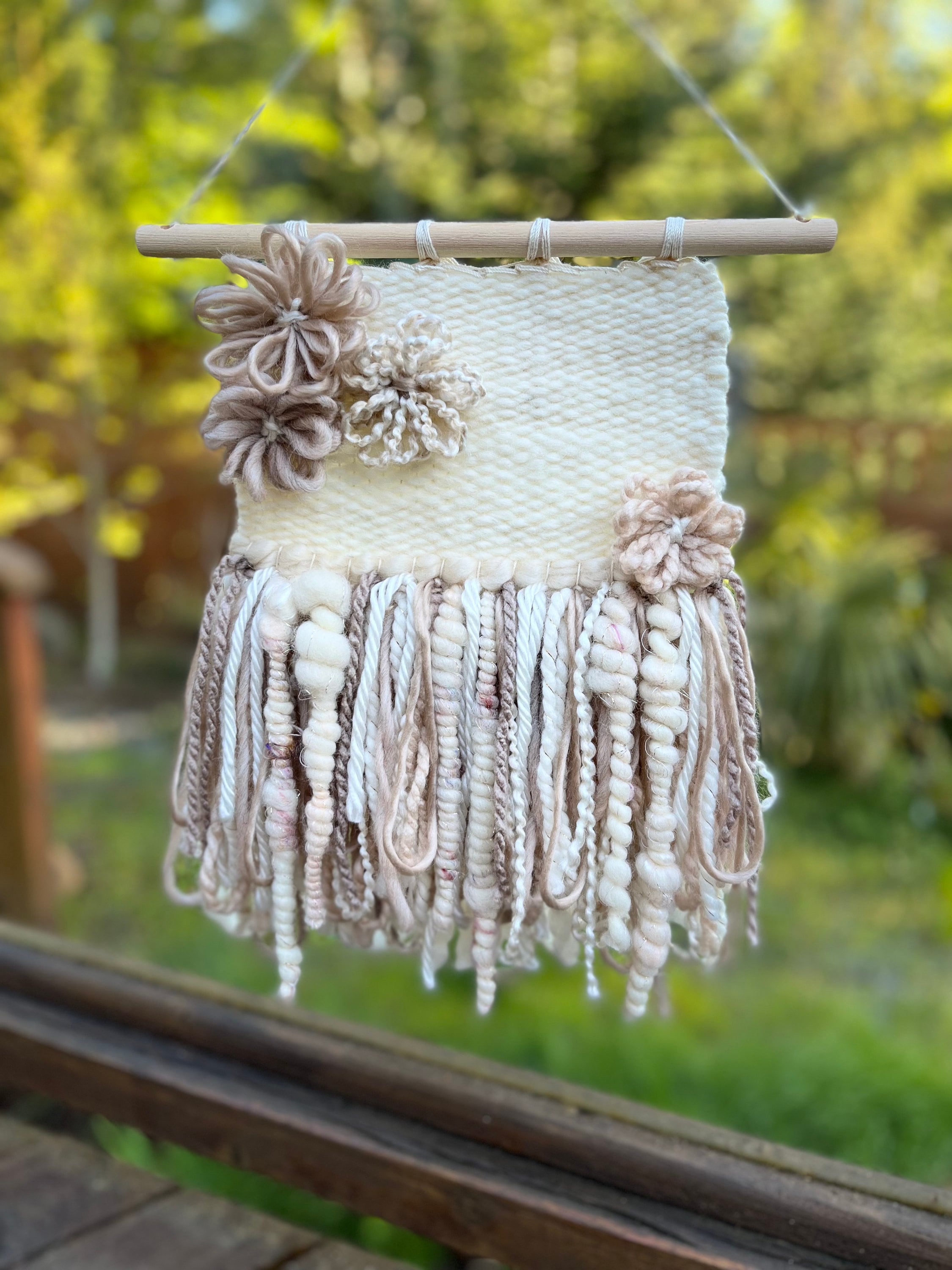 Woven Wall Hanging | Flowers | Wall Art | Wall Decor | Weaving ...