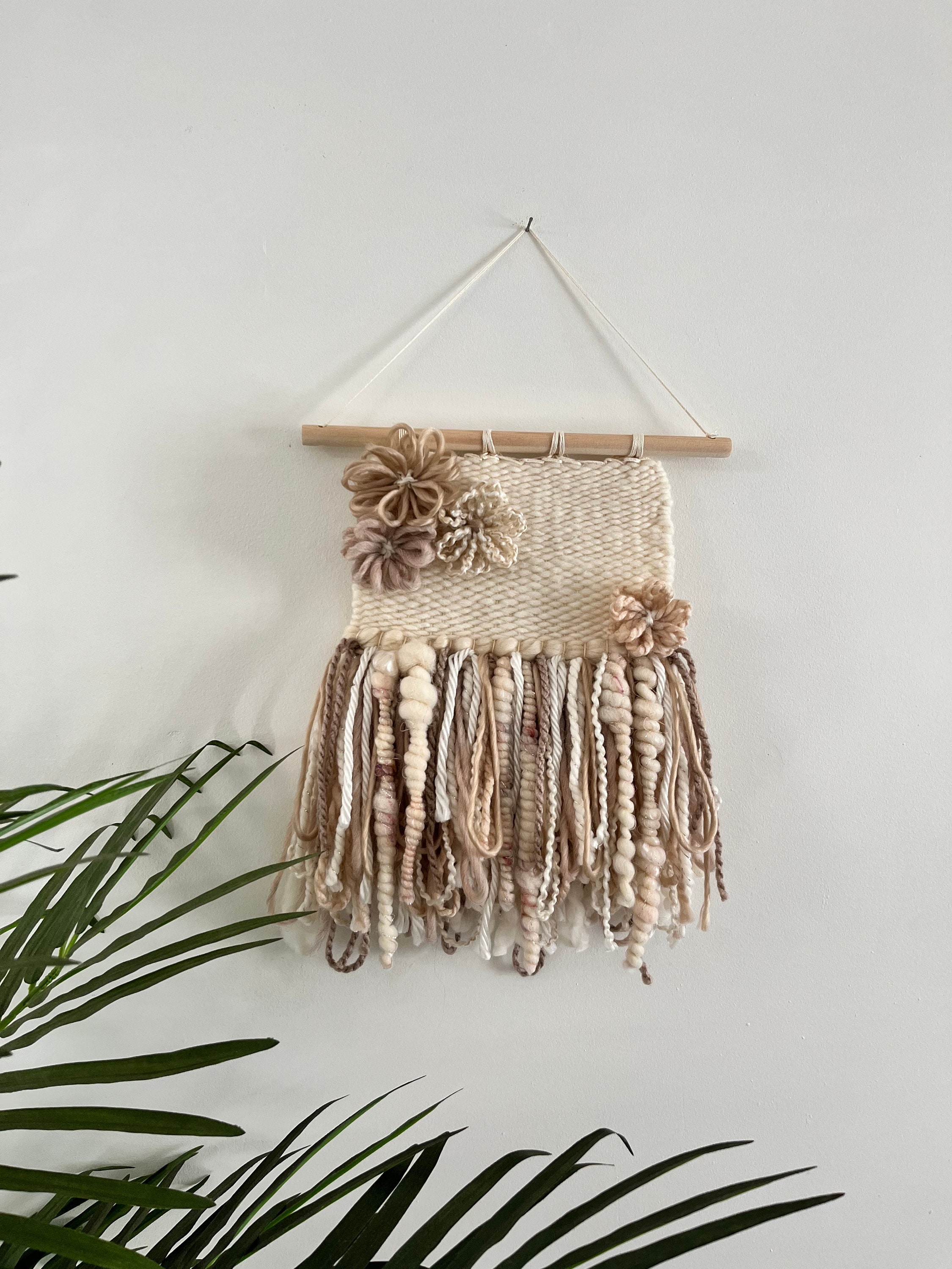 Woven Wall Hanging | Flowers | Wall Art | Wall Decor | Weaving ...