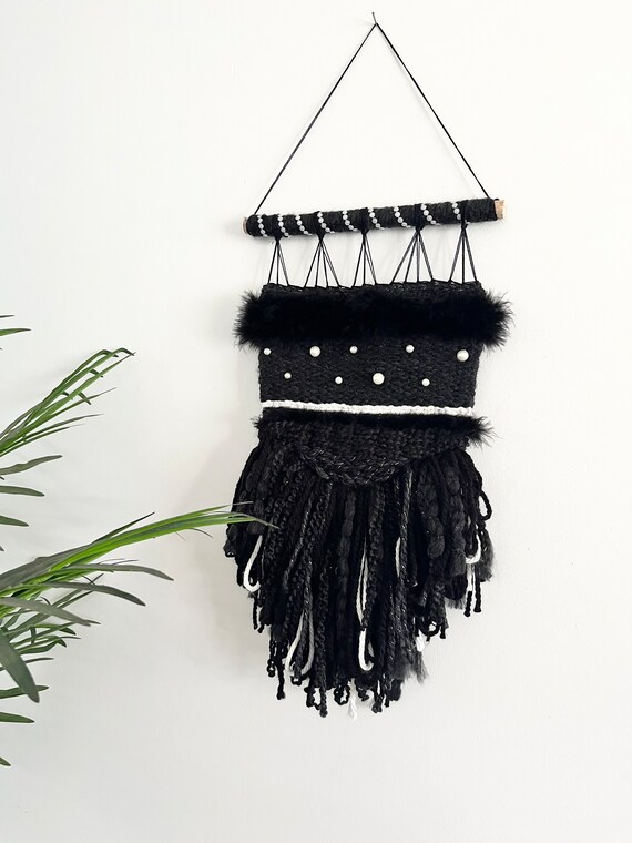 Black woven wall hanging sale