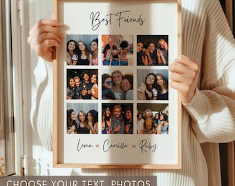 Personalised Best Friends Photo Print, Framed Bestie Gift, Soul Sisters Birthday & Friendship Keepsake Wall Art