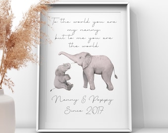 PERSONALISED Elephant Gifts for Mummy Nanny Granny Auntie Nanna Her Birthday 