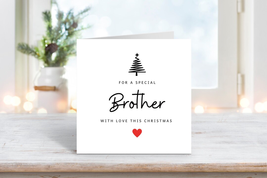 Brother Christmas Card Best Brother Card Brother Christmas - Etsy