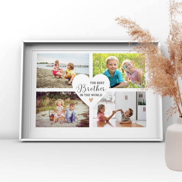 Personalised Best Brother Photo Print, Gift for Brother, Best Bro, Brothers Birthday Gift, Present for Brother, Brother Photo Gift