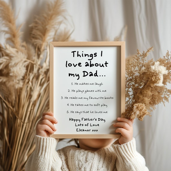Personalised Framed Daddy Gift Dad Print Reasons I Love Dad Daughter Dad Son New Dad Papa Gift Dads Birthday Fathers Day Gifts Etsy