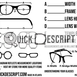 Glasses  Clothing Reseller Tool Diagrammed Sheets Size Guide Clothing Tech Pack Poshmark eBay Etsy Helper